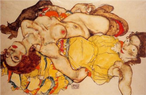 Two Girls Lying Entwined, Egon Schiele 1915