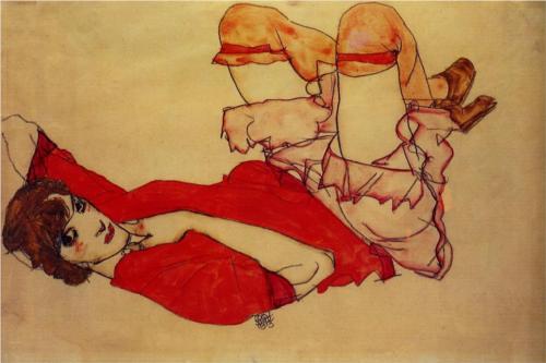 Wally with a Red Blouse, Egon Schiele 1913