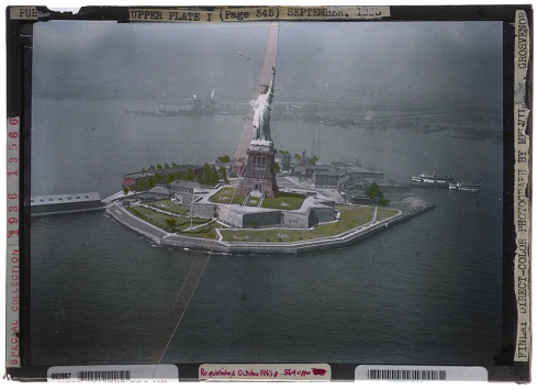 The first successful aerial color photograph—which depicted the Statue of Liberty—used the Finlay process, 1931. PHOTOGRAPH BY MELVILLE B. GROSVENOR, NATIONAL GEOGRAPHIC CREATIVE